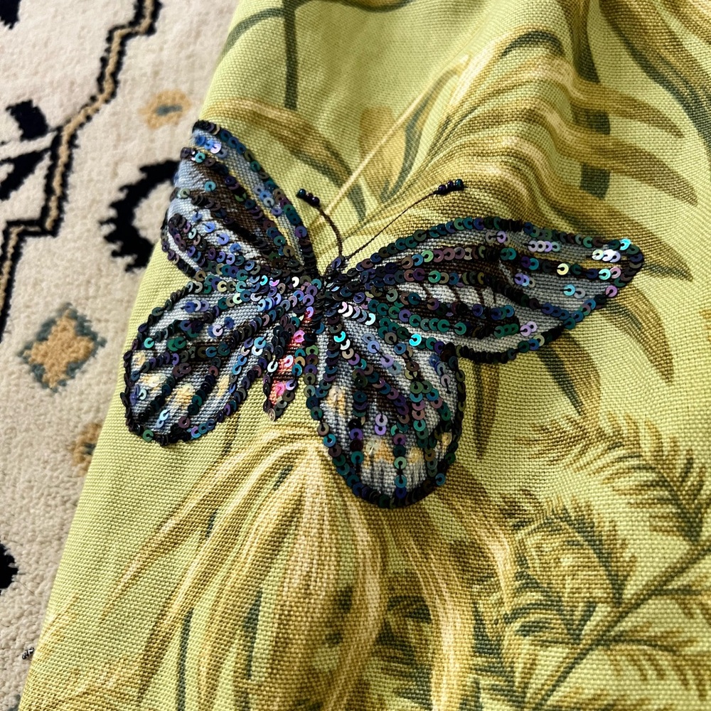 🦜Green Jungle Muse Halter  Beaded Accent Mini Dress🦜 - Picture 6 of 10